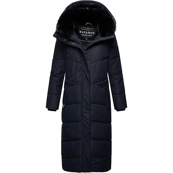 Navahoo N009 Winterjas voor dames (XS-3XL) - Waterafstotend, gedeeltelijk met teddyvoering, 4 zakken, gewatteerde jas met capuchon, warme jas voor vrouwen, olijfgroen, XXL