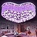Produktbild Im europischen Stil herzfrmigen stieg romantischen LED-Deckenlampe Schlafzimmerlampe Studie Wasserkristall-Lampen Wohnzimmer Lichter rund Fernbedienung Schalter 220V Netz 20-30W , purple , 58cm