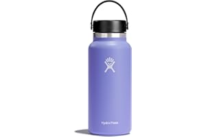 HYDRO FLASK - Water Bottle 946 ml (32 oz) - Vacuum Insulated Stainless Steel Water Bottle with Leak Proof Flex Cap and Powder Coat - BPA-Free - Wide Mouth - Lupine