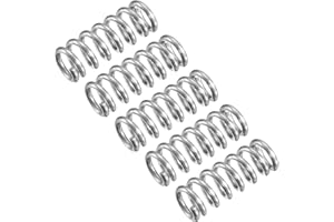 QUARKZMAN Ressort de Compression 5Pcs en Acier Inoxydable 304, 6mm OD, 1mm Fil Taille, 15mm Libre Longueur, Ton Argenté