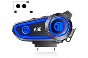 JJXCYH Casco Moto Auricolare, auricolare casco moto, auricolari bluetooth moto wireless 5.3 Impermeabile IPX67 Forte Bass Altoparlanti Cuffie 1200mAh Noise