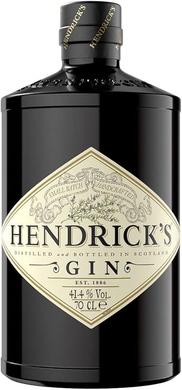 HENDRICK'S GIN - Super Premium Gin - Infused with Cucumber & Rose - Curiously Smooth & Marvellously Different - Small Batch - Handcrafted In Scotland - Ultimate Gift - 41.4% ABV - 70cl