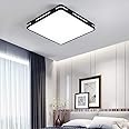 BVTECH Modern Ultrathin Black LED Ceiling Light Lamp 3 Color Temperatures in One (3000k / 4000k / 6500k) LED Flush Mount Ceiling Light – 36W 350W Equivalent Square LED Ceiling Lamp 5x40x40cm