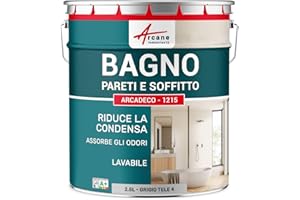 Pittura impermeabile per bagni, muri e soffitti - ARCADECO - 1215 - Grigio tele 4 - RAL 7047 - ARCANE INDUSTRIES