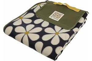 Regatta Orla Kiely Roll Away and Carry Picnic Rug - Daisy Black