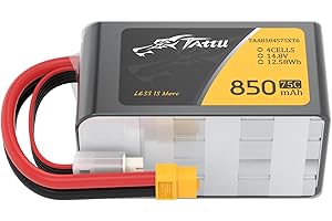 Tattu 4S Lipo RC akumulator 850 mAh 75C 14,8 V Softcase akumulator z wtyczką XT60 do FPV Quadcopter Mini Drone Aeroplane