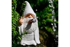 Hilai Jardín de Hadas, Estatua de jardín, Estatua de jardín de gnomo Resina Figura enana Adorno de jardín para Patio césped Patio decoración de jardín Fumador gnomo