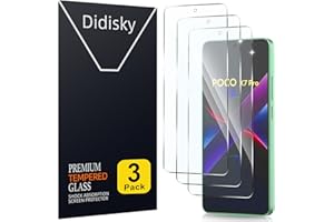 Didisky (3-Piezas Cristal Templado Protector de Pantalla para Xiaomi POCO X7 Pro 6.67", Antihuellas, Sin Burbujas, Fácil de Limpiar, 9H Dureza, Transparente