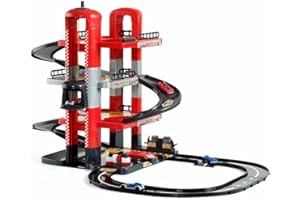 M MOLTO MOLTO | Parcheggio d'infanzia di 4 piani con rampe, lavanderia, ascensore, stazione di benzina, grasso e pista esterna | Giocattoli educativi per bambini | Include 2 auto | Da 3 anni