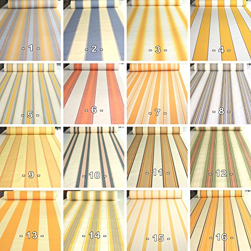 gestreifte Markisen-Stoffe WASSERDICHT und UV-beständig als Meterware am Stück (Nr. 6)