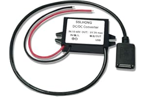 SSLHONG DC 8-60V to DC 5V Buck Converter 3A Voltage Adapter Power Supply Module Step Down Voltage Regulator 12V/24V/36V/48V to 5V Voltage Transformer (USB)