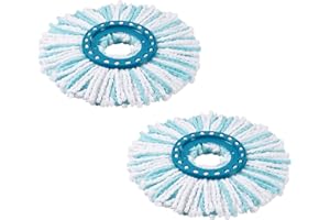 WinGluge 2 Pièces Têtes de Rechange Compatible avec Leifheit Clean Twist Disc Mop, Balai Serpillère Franges de Remplacement en Microfibres, pour Les Nettoyage Particules de Saleté, Lavage Sol