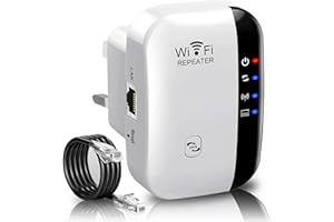 WEIMEIH Repeteur WiFi Amplificateur WiFi Puissant 300Mbps 2.4GHz Range Booster Répéteur Repetiteur WiFi Extender sans Fil avec Port Ethernet,Compatible avec Toutes Les Box Internet,Avoir AP/R/WPS Protection