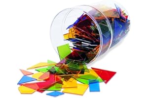 Learning Resources Power Polygone, Ab 5 Jahren, Lernspiel Geometrie und Formen, 15 transparente 2D-Formen, Musterbildung und Bruchteile, Aufbewahrungsdose inklusive