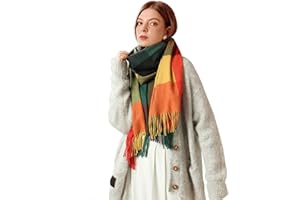 Adicloz Écharpe Femme Cachemire Hiver Chaud, Pashmina Châle Grandes Femmes Plaid Glands Foulard, Écharpe Châle Tricolore Femme Douces Wrap pour Autum et Hiver 180 * 70cm
