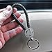 Price comparison product image Car Key Chain with Noble Crown + Bling Crystal + Exquisite Hand-woven Crafts + Durable Leather Car Key Rings Holder Keychain (Key Buckle Black)