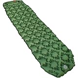 Amazon Basics - Compatto Cuscino da campeggio leggero e impermeabile con pompa a pedale, 5,6 cm di spessore, Verde Oliva