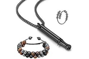 CINSERSR Halskette Gegen Angst Kompatibel mit Höki Atemhalskette Rauchentwöhnung Kette Geeignet zur Förderung der Ruhe und Linderung von Angstzuständen (1 Armband + 1 Perlenring)