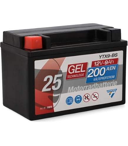 Batterie Moto GEL IntAct GEL12-10L-A2 – 12V 10Ah 210A, Remplace YB10L-A2, YB10L-B2