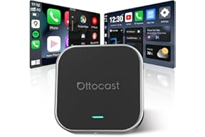 OTTOCAST E2 AI Box, 2025 Aggiornata 3-in-1 Adattatore Wireless CarPlay e Android Auto, Android 13 Auto Multimedia Video con Netflix YouTube, Supporto WiFi e SIM 4G, 4+64 GB, Scarica Qualsiasi App