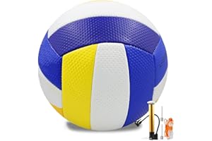 ‎BIBYKIVN Bibykivn Volleyball,Beachvolleyball,Weicher Touch Volleyball Training für Beach Outdoor Indoor Spiel,Offizieller Größe 5,Artikel mit Rucksack und Pump Mesh Bag