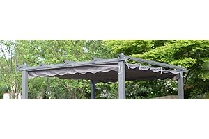 Angel Living Polyester Ersatz Vordach für 3 x 3 m Garten Pergola Gazebo (Grau, 258 x 258M)