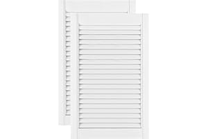 ‎DECOMEISTER Lamellentüren Holz 2er Pack 444x720 mm | Holztür aus massiver Kiefer mit MDF Lamellen | Möbelfronten für kreative Renovierung | Lamellentür für Garderobe, Küche oder Wohnzimmer | Weiß lackiert