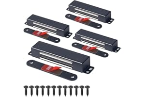 Pestillo magnético Mousike pesado imán de puerta de40kg con fuerte magnetismo para el pestillo de la puerta del armario de la cocina (4 piezas en negro)