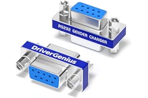 DriverGenius Serial DB9 Gender Changer - 9-Pin RS232 Female - Female Adapter for RS232/Serial Data Transfer (RS232F2F-2A, 2 Pcs/Pack)