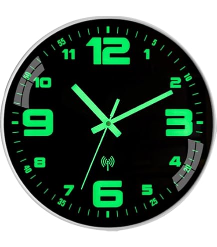 Wandklok, rond, analoog, 35,5 cm, radiogestuurde tijdsaanduiding (DCF