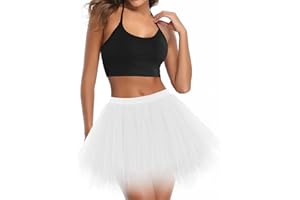 UOTORI Tüllrock Damen Tutu Kurz Petticoat Unterrock Ballet Tanzrock Vintage Tüll Kinder Retro Ballettrock