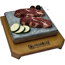 Pierre à Rôtir Volcanique 10x10cm PIEDRASAR - Cuisson Saine Viande, Poisson, Légumes | Barbecue, Gaz, Four