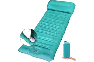 SUEWIDFAY Self Inflating Camping Mat, Inflating Sleeping Mat with Foot Pump & Pillow, Waterproof Camping Bed Sleeping Pad for Outdoor Backpacking, Camping, Hiking