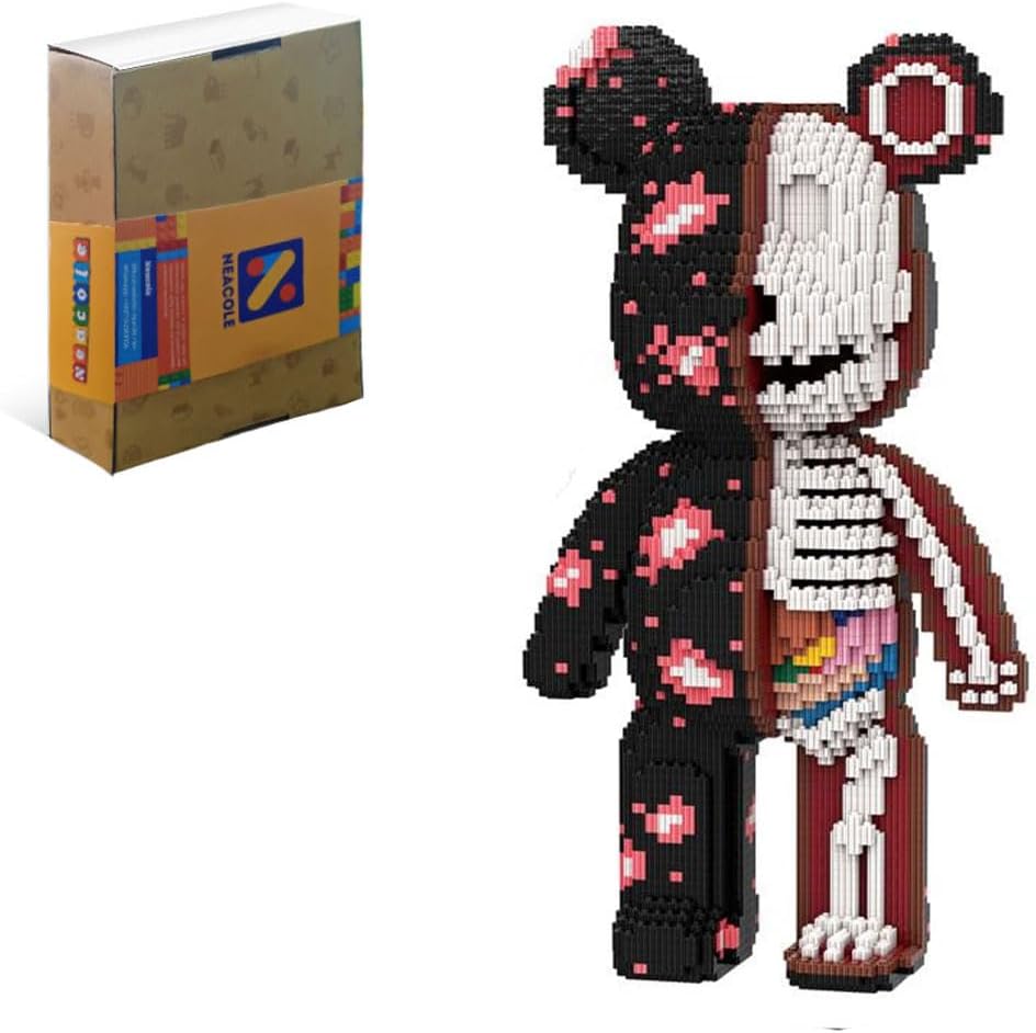 Neacole Bloques de construcción de oso (7220 unidades) 43/46 cm, bloques de construcción de animales micro 3D para adultos y niños, decoración del hogar y la oficina, regalos de cumpleaños y día de