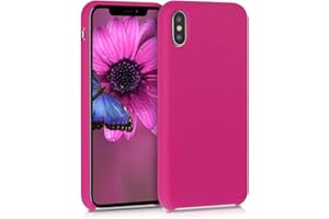 kwmobile Carcasa Compatible con Apple iPhone X Funda - Case TPU y Silicona antigolpes - Apto Carga inalámbrica - Rojo Granada