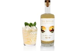 Tom Savano Caribbean Dawn Mai Tai | Crafted with Dark Rum and Orange Creole | Premium Handcrafted Cocktail | 15% ABV | 7 Cocktails per bottle | 700ml Bottle