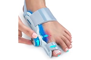 Tech Love Orthèse Hallux Valgus Coussin Rafraîchissant Plaque De Fixation Pour Hallux Valgus Avec 3 Angles De Fixation Différents Attelle Pour Orteils Séparateur D'orteils Jour Et Nuit Unisexe Bleu