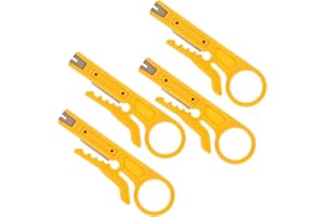 YQQYG 4 PCS Mini Wire Stripper, Small Cable Stripper Tool, Network Small Wire Cutters, Punch Down Tool Strippers for Network Telephone and Computer Cable