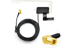 Eightwood DAB Antenne DAB Antenne Auto SMB Digtial DAB Autoradio Antenne mit 3 Meter DAB Scheibenantenne Glass Mount für Blaupunkt Pioneer Clarion Alpine MEHRWEG