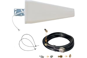 EGASKY Antena FWA 5G 4G Direccional Exterior 12dBi | Compatible con Vodafone, Digi y Movistar | para Router Fijo o Zona sin Cobertura | 700 MHz - 3700 MHz | 5m Cables SMA/RP-SMA/TS9