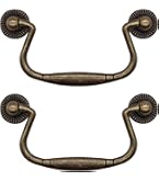 AERZETIX - C73738 - Lot De 2 Charnières Style Antique 62x55 Mm Plates - Portes Armoires Meubles Placard Boîte à Bijoux - En Acier - Couleur Laiton Vieilli - Fer Ornemental Vintage Rustique