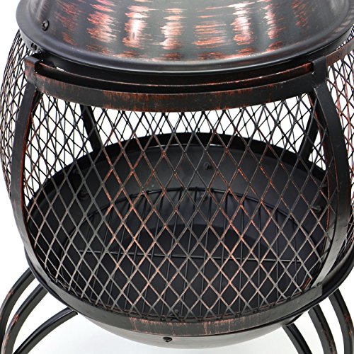 Nexos Terrassenofen Feuerstelle aus Stahl mit Gitterrost 90 cm - 3