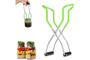 Ksvaye Levantador de Tarros de Vidrio, Elevador de Tarros de Acero Inoxidable, con Mango Antideslizante, Levantador de Conservas para Tarros de Cualquier Tamaño