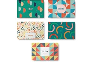 Rileys & Co Grußkarten für alle Anlässe mit Umschlägen | 50er-Pack, 5 bunte Designs, unbeschriebene Grußkarten, perfekt für Unternehmen, Dankeschön, Geschenkkarten, Abschlussfeier, Babyparty