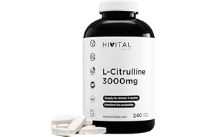 L-Citrullin 3000 mg. 240 veganska tabletter som räcker i nästan 3 månader. | Ren Aminosyra Citrullin (INTE L-Citrullinmalat) framställd genom växtbaserad jäsning. För före och efter träning. Hivital