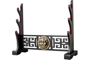 FOXSMZZ Schwerthalter Japanischer Samt gepolsterter Katana Stand Samurai Display Rack Support Alle Tanto Schwerter (Kylin-3)