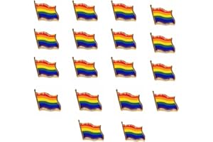 Emaille Pins,Regerly 18PCS Regenbogen Pin Gay Stolz Pin Regenbogen Emaille Pins Anstecknadeln LGBT Pride Regenbogen Broschen für LGBT Pullover Schals Kleider Anzüge