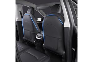 Arcoche Model Y Protector de Asiento Trasero para Tesla Asiento del Coche Cubierta Trasera Accesorios para el Model 3 Y S X de Cuero Kick Alfombrillas Anti-Huella con Bolsa de Almacenamiento 2 PCS