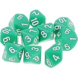 Gazechimp 10pcs Dés à Jouer 10 Faces Dice D10 en Acrylique pour Jeux de Société Party Bar - Vert clair