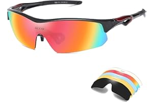 DUCO Polarized Sports Cycling Sunglasses for Men with 5 Interchangeable Lenses for Running Golf Fishing Hiking Baseball 0020